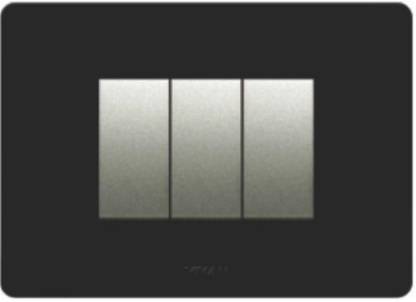 VIHAN 3 Module Frint Metallic Velvet Black Color Plate Switch 20 A Three Way Electrical Switch