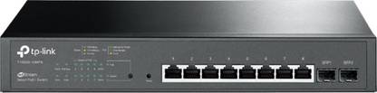 TP-link JetStream 8-Port Gigabit Smart PoE Switch with 2 SFP Slots T1500G-10PS (TL-SG2210P)