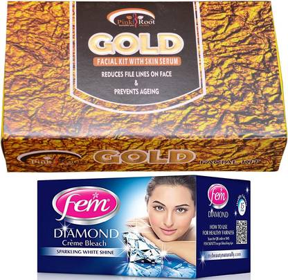 Fem Diamond Bleach, Pink Root Gold Facial Kit gm