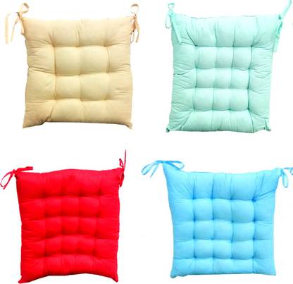 AVI Microfibre Solid Chair Cushion Pack of 4