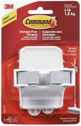 3M Command Command™ Broom Gripper -1 hooks, 2 strips Hook 1