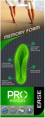Pro Ease Memory Foam PU Foam Full Length Regular Shoe Insole