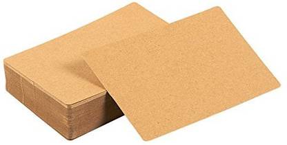 Generic Pack of 100 Blank Flash Cards for Study or DIY Use - Plain Index Cards - Perfect for Language Learning - 130gsm, Kraft Brown, 3.3 x 5.2 Inches
