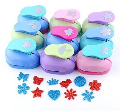 Fascola 9 Pcs Mini Paper Punches Sets Christmas Tree Snowflake And Circle Craft Hole Puncher Shape Diy Scrapbook Paper Cards Art Cutter