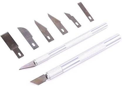 Generic Swpeet 10 Pcs Art Pen Knife for Arts Basic Tools Crafts Including Assorted Precision Carving Razor Tool for Wood Carving/Scrapbooking/Car Model/Assemble Building with Plastic Case