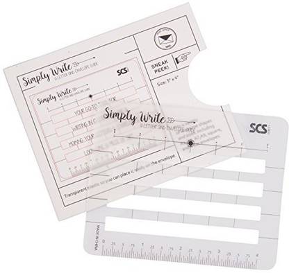 Scs Direct Lettering Envelope Addressing Stencil - Template Ruler Guide For Perfectly Straight Addressing- Fits All Sizes (1 Pack)