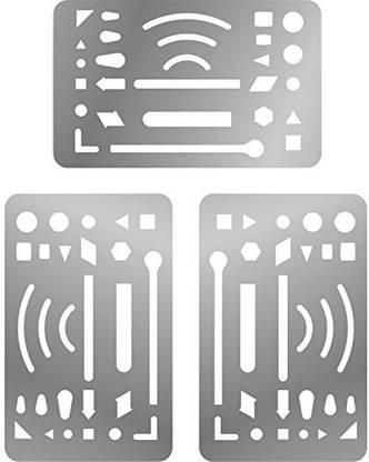 Sumind 3 Packs Erasing Shield Stainless Steel Letter Shield Craft Drawing Drafting Tool Ruler