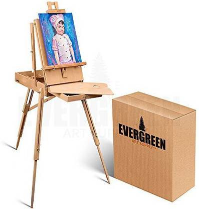Generic Portable Art Easel for Painting and Drawing - Professional Studio Quality, Adjustable, French Style Wooden Artist Easel with Storage Drawer Sketchbox - Indoor Outdoor Field Easel for Adults