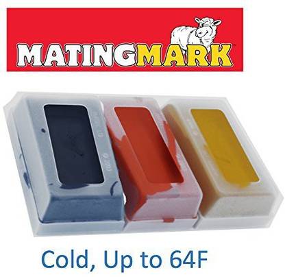 Matingmark Sheep & Goat Mating Crayon Block Marker For Ram Breeding/Marking Harness By Rurtec, 3 Pack (Cold Temperature) Made In