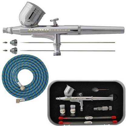 Master Airbrush Master Pro Dual-Action Gravity Feed Airbrush Kit Set Includes A Model G22 Air...