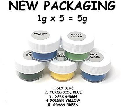 Generic Temperature Activated Pigment that changes at 88&#x2070;F (31 &#x2070;C) VERSATILE - Nail Powder, Arts and Crafts, color-changing slime. (5 x 1gSamples, Sample Pack)