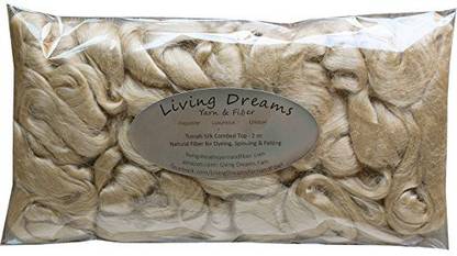 Generic Tussah Silk Fiber for Soap Making, Spinning, Blending, Felting, Dyeing, and Paper Making. Natural Golden Combed Top.
