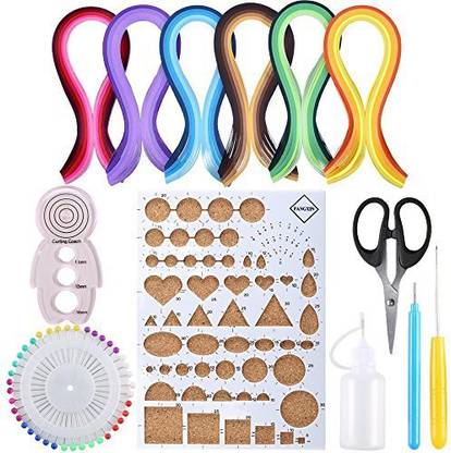 Anpatio Paper Quilling Kit 29 Gradient Color 600 Pcs Quilling Art Strips 8 Set Quilling Tools For Diy Craft Quilled Creations Be