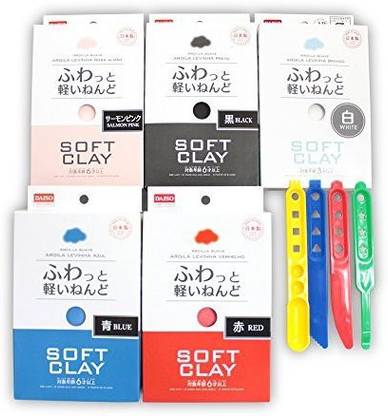 Daiso Japan Soft Clay White / Pink / Black / Blue / Red Japan Import