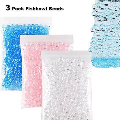 Generic LEOBRO Fishbowl Beads for Crunchy Slime, 3 Pack Plastic Beautiful Color Vase Filler Beads for Homemade Slime, 7mm/0.28 inch Clear Fishbowl Beads for Slime DIY Craft ((180g/6.35 Ounces)