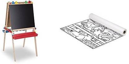 Generic Melissa & Doug Deluxe Standing Art Easel - Dry-Erase Board, Chalkboard, Paper Roller with Melissa & Doug Animal Habitats Easel Paper Roll (18 inches x 40 feet) - Fits Most Easels Bundle