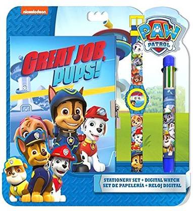 PAW PATROL Paw Patrol Set(Digital Watch + Notebook +Multi Colour Pen ) Official Licensed