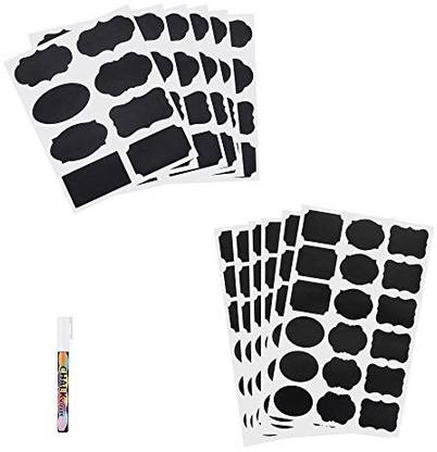 Jecopan Chalkboard Labels Set-156 Premium Reusable Chalkboard Stickers With 1 Erasable� White Chalk Marker For Organizing Your Pantry,Cr