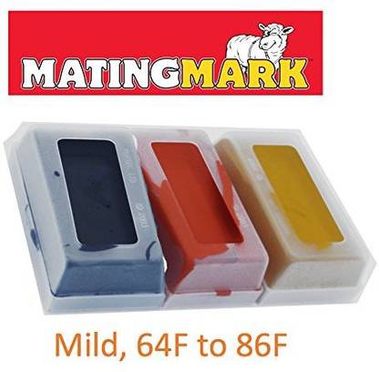 Matingmark Sheep & Goat Mating Crayon Block Marker For Ram Breeding/Marking Harness By Rurtec, 3 Pack (Mild Temperature) Made In