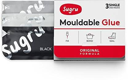 Generic Sugru Moldable Glue SBWG3 Black/White/Grey 3 pack