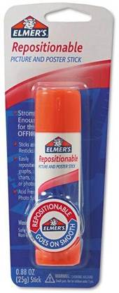 Elmer's Repositionable Picture And Poster Glue Stick, 0.88 Ounces, White (E623) Glue