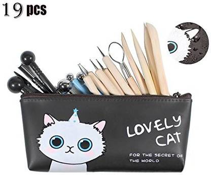 Generic Asery Polymer Clay Tools 19Pcs Modeling Clay tools set Ball Styluses Tool Clay Wooden Dotting Tools with Storage Case For Pottery Modeling Clay Sculpture