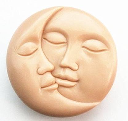 Generic Yunko Sun and Moon Face Soft Silicone Craft Art Silicone Soap Mold Craft Moulds DIY Handmade Soap Molds