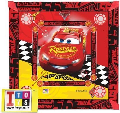 DISNEY Cars Carrom & Ludo 20x20 size 2-in-1 Party & Fun Board Game