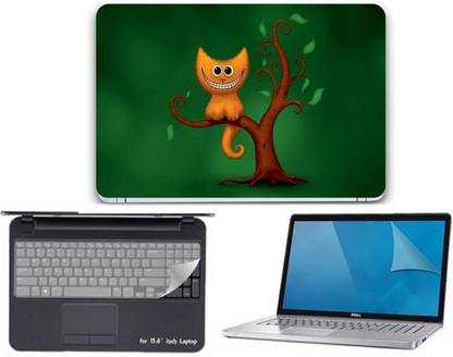 GALLERY 83 cartoon owl wallpaper 3 in 1 combo pack with laptop skin sticker decal, key guard, Screen protector all are laptop 15.6 inch Combo Set 3577 vinyl Laptop Decal 15.6 Combo Set