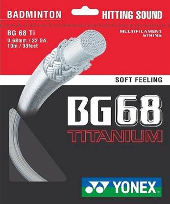 YONEX 'BG 68 Titanium' Badminton Strings 0.68 Badminton String - 10 m