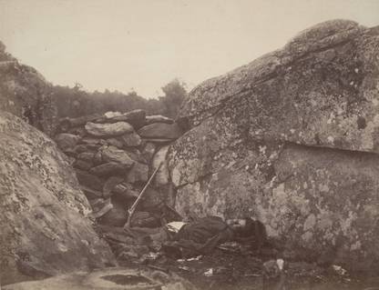 Alexander Gardner - Home of a Rebel Sharpshooter, Gettysburg from Gardner's Photographic Sketchbook of the War, Fine Art Print