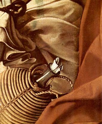 Resting on the Flight into Egypt detail 3 by Caravaggio Paper Print