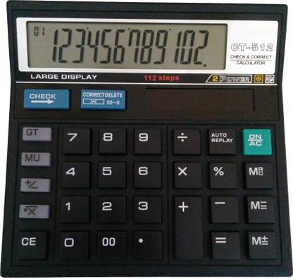 CT 12-Digit Check & Correct Dual Power Basic Calculator