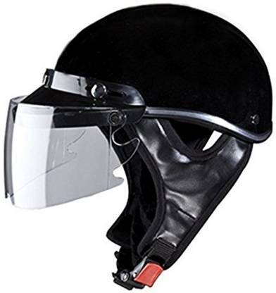 AutoVHPR Presents Columbus Black Half Face Ladies Helmet with Visor Motorbike Helmet