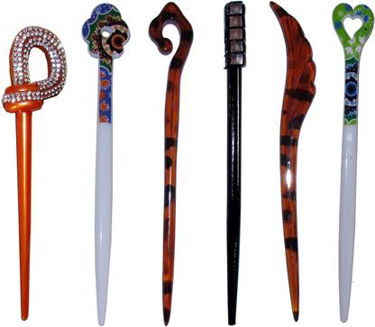 DILOO Combo of Multi Color Juda Sticks Bun Stick