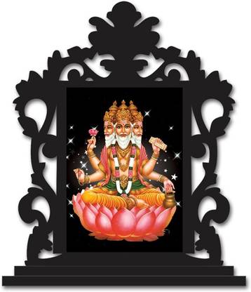 Plan to Gift Bhrama Dev Car Dashboard idols Figurine Showpiece Decorative Showpiece  -  12 cm