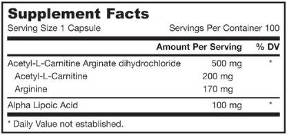 Jarrow Formulas Jarrow Formulas, Acetyl L-Carnitine Arginate + Alpha Lipoic Acid,