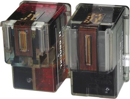 pritop - AXIS 680 XL (1BK & 1CO) Set Transparent Ink Tank Cartridge + Pack of 4 Multi-Color Refilling Ink Bottles compatible for HP2135, HP2138,HP3635, HP3636, HP3638, HP4675, HP4678 - Tri-Color Ink Cartridge