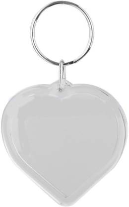 DALUCI 5Pcs Acrylic Blank Clear Keyrings Heart Shape Photo Holder Keychain Keyring Key Chain