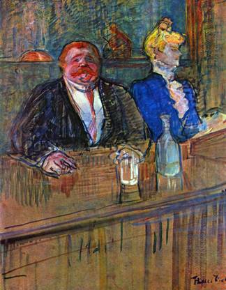 The bar by Toulouse-Lautrec Fine Art Print