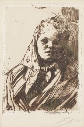 Anders Zorn - Dalkulla (etching) 1891 Paper Print