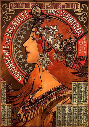 Savonnerie de Bagnolet by Alphonse Mucha Paper Print