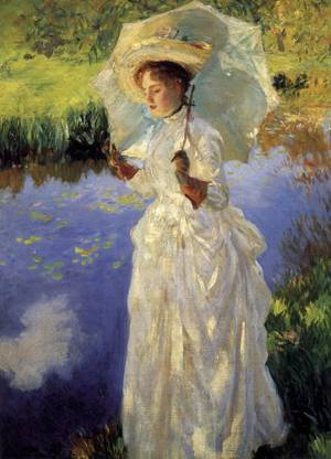 THE MUSEUM OUTLET John Singer Sargent - Morning Walk Canvas 40 inch x 30 inch Painting