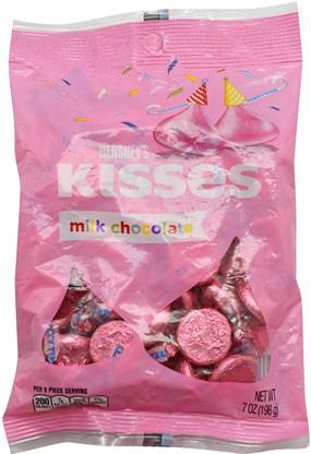 HERSHEY'S Kisses Milk Chocolate, Pink - 198g (7oz) Bars