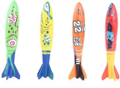 Shrih 4pcs Swimming Pool Dive Torpedo Rocket Underwater Toys Bath Bath Toy