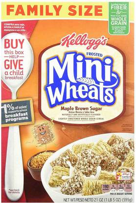 Kellogg's Frosted Mini Wheats, Maple Brown Sugar - 595g (21oz) Box