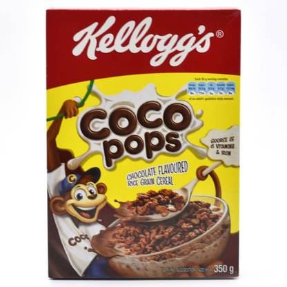 Kellogg's Coco Pops Chocolate flavoured Rice Grain Cereal- 350g Box