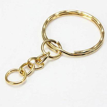 Sparkle Gold Key Rings / Keychain Components / Split Rings - 100 Pcs Key Chain