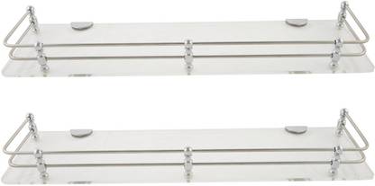 Spiry 18x6 Inch Unbreakable Clear Shelf Combo Acrylic Wall Shelf