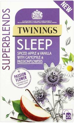 TWININGS Superblends Sleep Spiced Apple & Vanilla with Chamomile & Passionflowers, 20 Bags - 30g Assorted Tea Bags Box